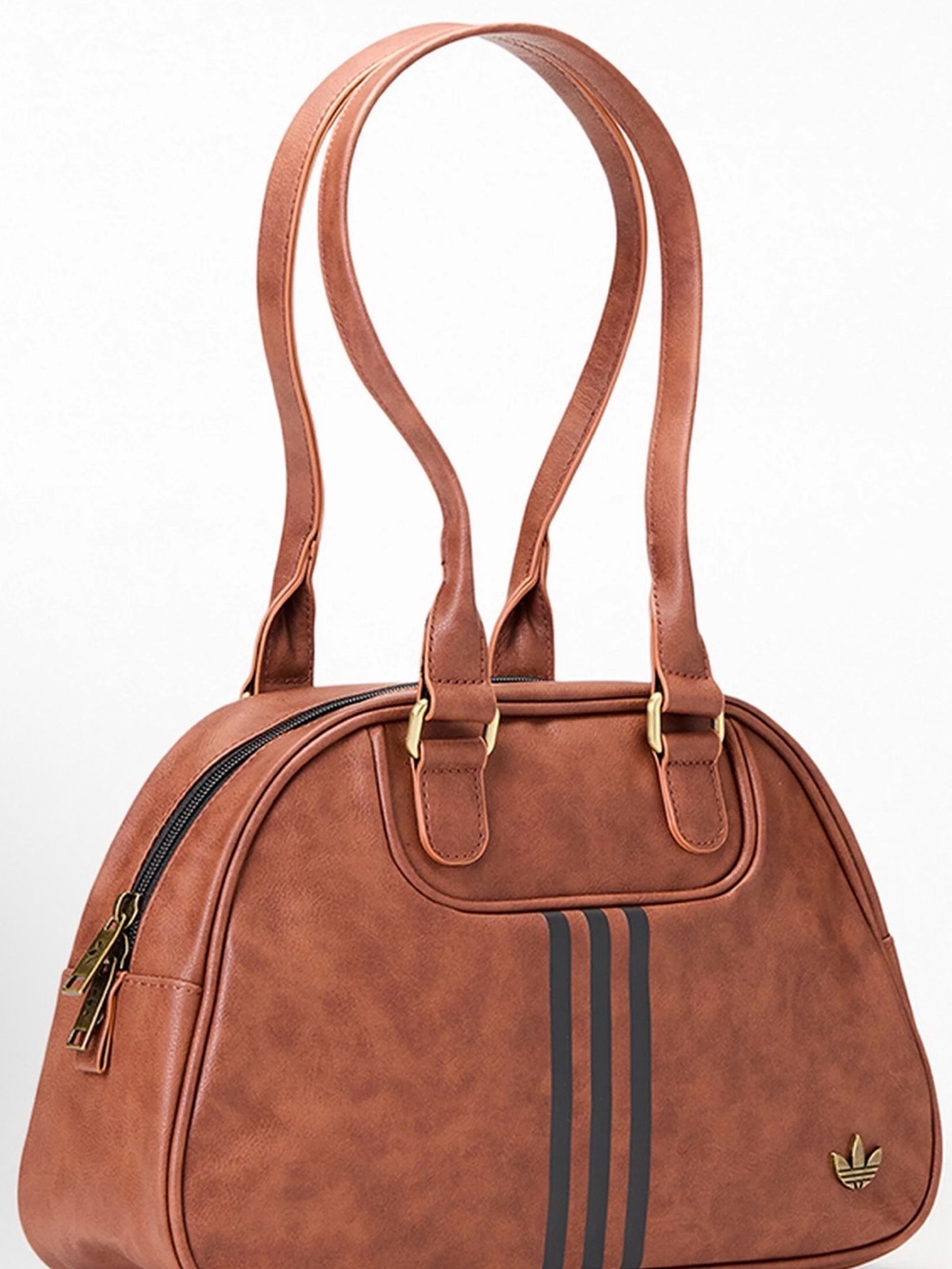 adidas Brown Shoulder Bag with Black Stripe Detail